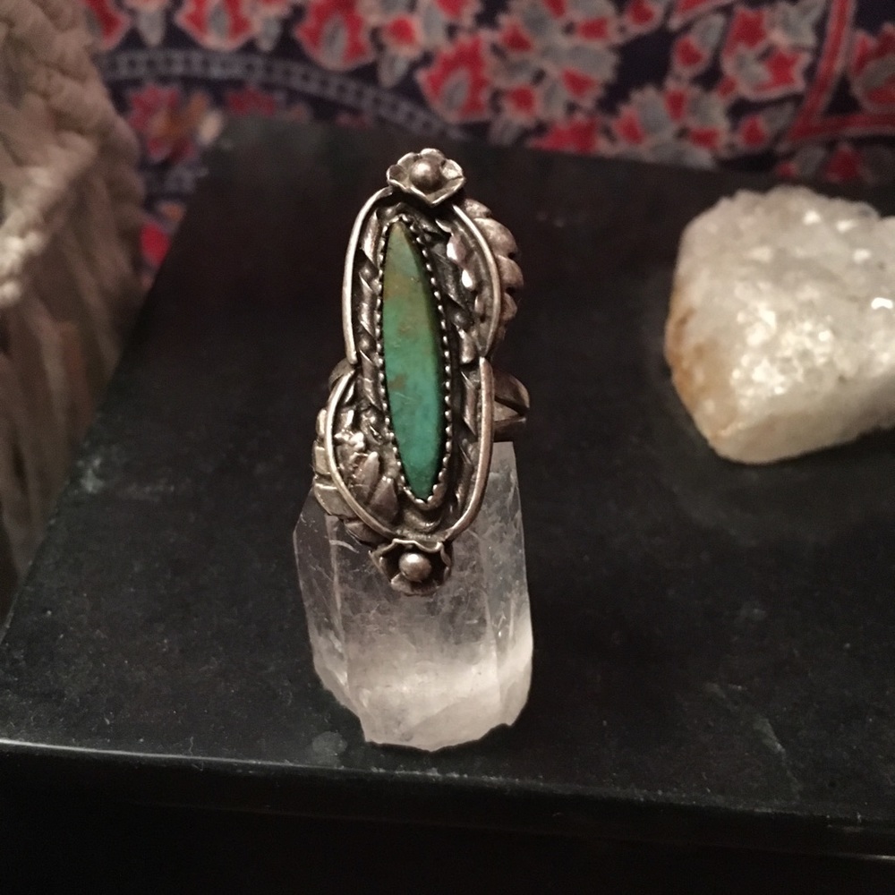 Turquoise Navajo Sterling Silver Ring Size 5